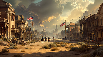 Ultra : Wild West Cowboys & Horses in a Dusty Town, wild west, cowboy, horse HD wallpaper