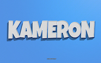Kameron, blue lines background, with names, Kameron name, male names, Kameron greeting card, line art, with Kameron name HD wallpaper