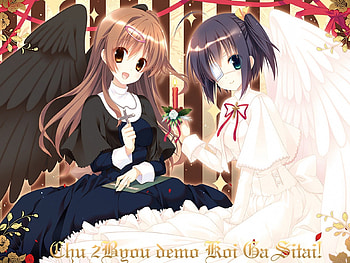 Shinka & Rikka Christmas Theme, shinka, tikka, chuunibyou, anime, wall, girl, new, beauty HD wallpaper