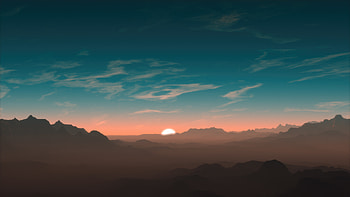 Mountain Valley Sunset , mountains, sunset, nature, deviantart HD wallpaper