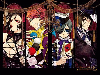 Book of Circus, michaelis, sebastian, demon, ciel, joker, black butler, kuroshitsuji, phantomhive, beast HD wallpaper