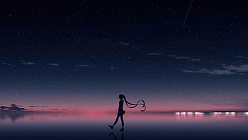 Anime Girl Walking Horizon , anime-girl, anime, artist, artwork, digital-art HD wallpaper