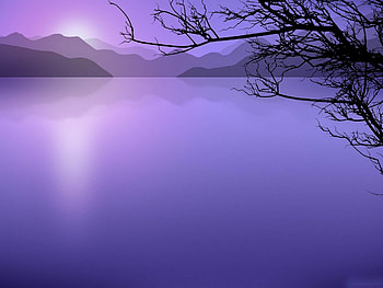Calm Lake Cartoon Abstract. HD wallpaper