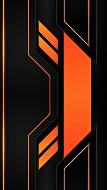 black orange, digital, tech, symbol, amoled, future, design, gamer, abstract HD phone wallpaper