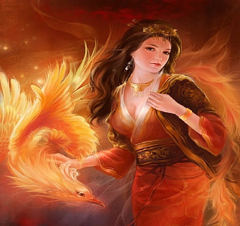 Magic fire, fire girl, girl, fire HD wallpaper