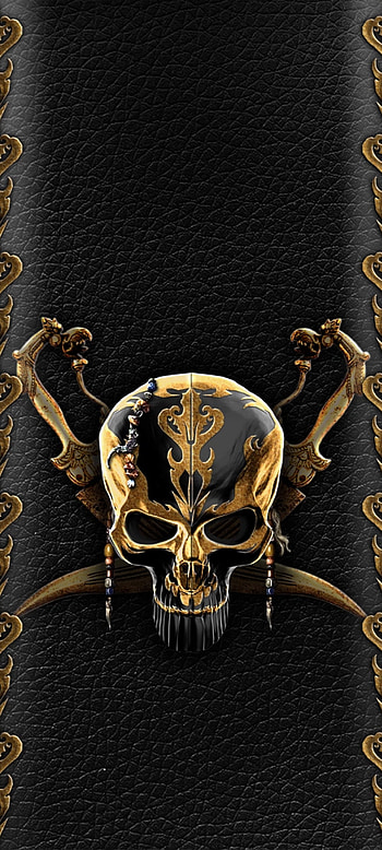 Gold Knight Skull, body_jewelry, leather HD phone wallpaper