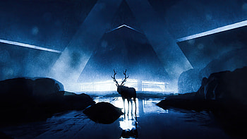 Reindeer Scifi , reindeer, scifi, artist, artwork, digital-art, artstation HD wallpaper