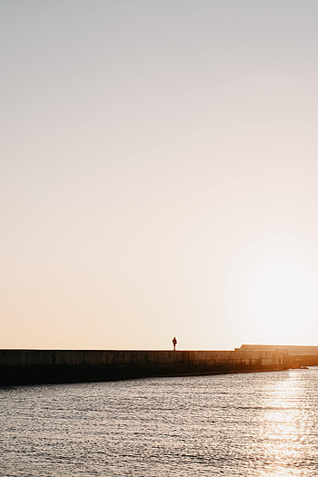Alone, Sea, Pier, Silhouette, Miscellanea, Miscellaneous, Loneliness, Lonely HD phone wallpaper