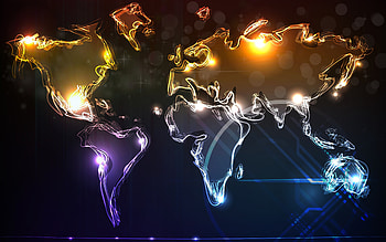 Neon World map, , abstract art, neon lights, creative, Glass World map, travel concepts, World map concepts, 3D World map, World map HD wallpaper