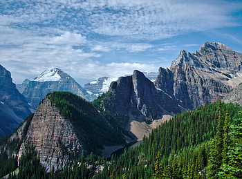 Nature, Trees, Sky, Mountains, Rocks, Forest HD wallpaper