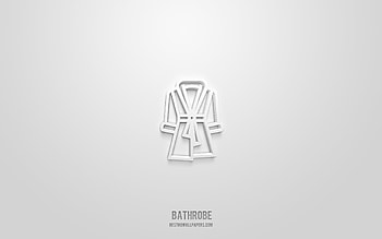 Bathrobe 3d icon, white background, 3d symbols, Bathrobe, hotel icons, 3d icons, Bathrobe sign, Bathrobe 3d icons HD wallpaper