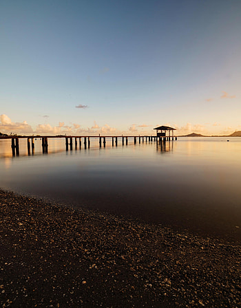 Nature, Sea, Coast, Pier, Bridge HD phone wallpaper