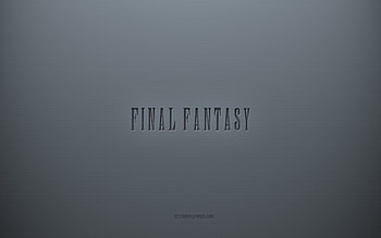 Final Fantasy logo, gray creative background, Final Fantasy emblem, gray paper texture, Final Fantasy, gray background, Final Fantasy 3d logo HD wallpaper