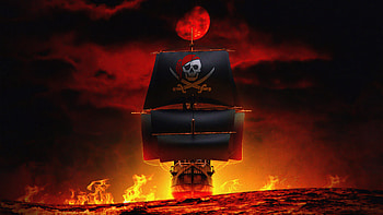 Pirate Boat Sailing, pirate, boat, artist, artwork, digital-art HD wallpaper