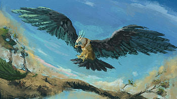 Fantasy, mighty eagle, flight, artwork HD wallpaper
