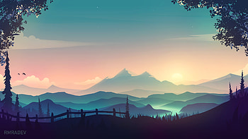 Artistic Sunset Landscape: Tranquil Horizons, sunset, artistic, landscape HD wallpaper