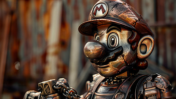 Metal Mario - Rustic Mechanical Aesthetic, Mario, sculpture, steampunk, metal HD wallpaper