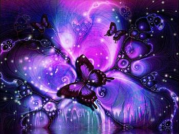 ANOTHER, , purple, burst, butterfly HD wallpaper