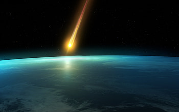 Asteroid, meteorite, Earth, asteroid in the stratosphere, open space, space bodies HD wallpaper