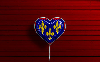 I Love Berry, , realistic balloons, red wooden background, Day of Berry, french provinces, flag of Berry, France, balloon with flag, Provinces of France, Berry flag, Berry HD wallpaper