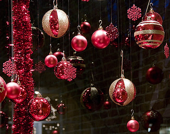 Red bulbs, decoration, bulbs, christmas, red HD wallpaper