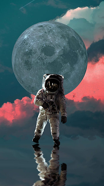 Moon, Astronauts HD phone wallpaper