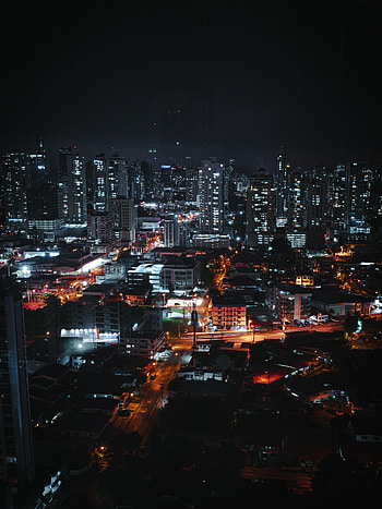Cities, Architecture, Building, Lights, Dark, Road, Night City HD phone wallpaper