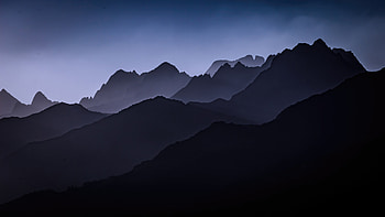Silhouette Switzerland Surselva Mountains, mountains, nature HD wallpaper