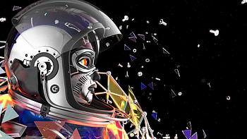 Chiptos Mirai Astronaut in Space NFT Robot Female Cyborg in Outer Space Silver HD wallpaper