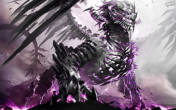 Purple Dragon, dragon, purple, fantasy, dangerous HD wallpaper
