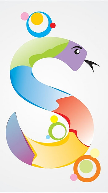 S For Lively, Snake, Painting, Background HD phone wallpaper