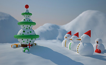Holidays, Snow, Snowman, Holiday, Christmas Tree, Row, Presents, Gifts HD wallpaper