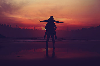 Sunset, Love, Couple, Pair, Silhouettes HD wallpaper