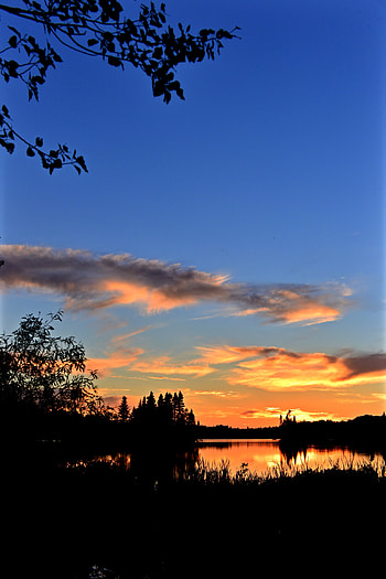Landscape, Sunset, Twilight, Lake, Dark, Dusk HD phone wallpaper