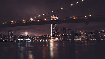 Brooklyn bridge, night, city, new york City HD wallpaper