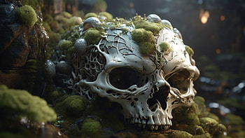 Decaying Skull HD wallpaper