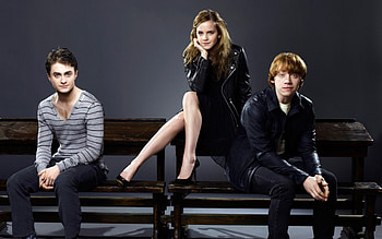harry, hermione, and ron, harry potter, movies, fun, entertainment HD wallpaper