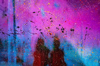 Abstract, Silhouettes, Paint, Glass, Stains, Spots HD wallpaper