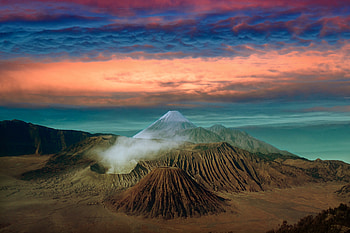 Volcano Landscape Clouds Scenic , volcano, landscape, graphy, clouds HD wallpaper