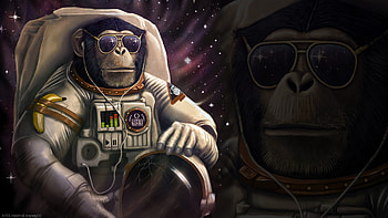 Monkey Astronaut HD wallpaper