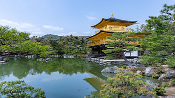 Landscape View Of Pagoda Trees Branches Stones On River Under Blue Sky Nature HD wallpaper
