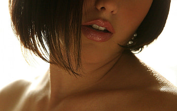 Brunette, makeup, sexy, lips HD wallpaper