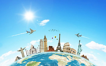 Around the world, earth, architecture, airplane, sky, travel HD wallpaper