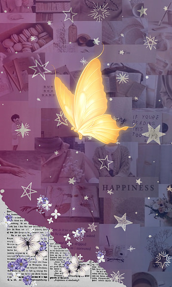 Golden Butterfly, moths_and_butterflies, pink HD phone wallpaper