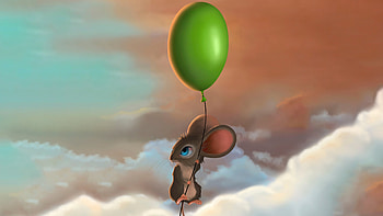 Mouse Balloon Flying , mouse, balloon, artist, artwork, digital-art, cute, artstation HD wallpaper