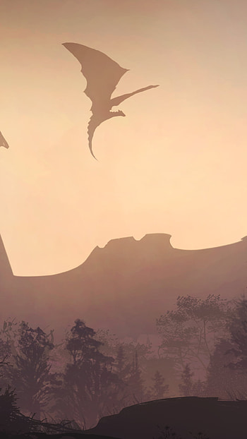 Drakes at Dusk — Fantasy Landscape , fantasy, landscape, fantasy landscape HD phone wallpaper
