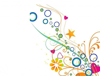 Stars and hearts, hearts, circles, flowers, stars HD wallpaper