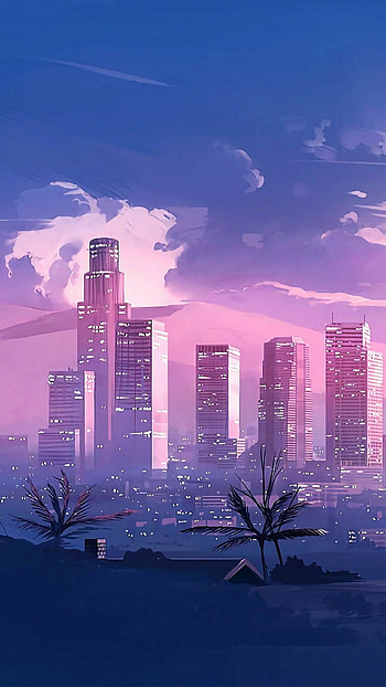 Cartoon Skyline, Aesthetic anime city, Travels, Backgrounds HD phone wallpaper