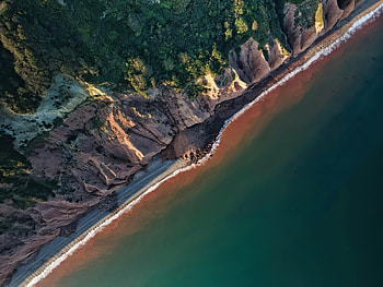 Nature, Sea, Rocks, View From Above, Coast HD wallpaper
