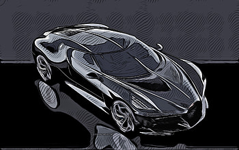 Bugatti La Voiture Noire, , vector art, Bugatti La Voiture Noire drawing, creative art, Bugatti La Voiture Noire art, vector drawing, abstract cars, car drawings, Bugatti HD wallpaper